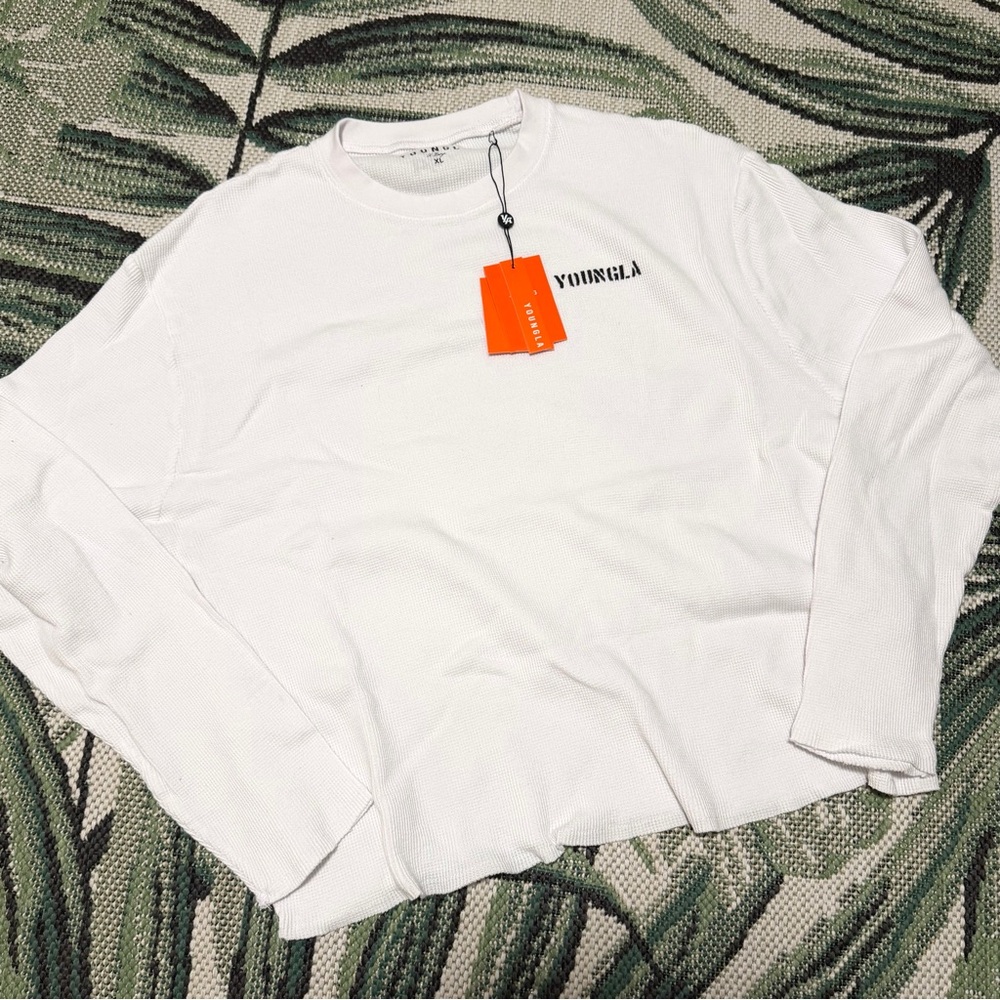 YoungLA Classic Thermal Shirt Men’s White Long-Sleeve X-Large NEW